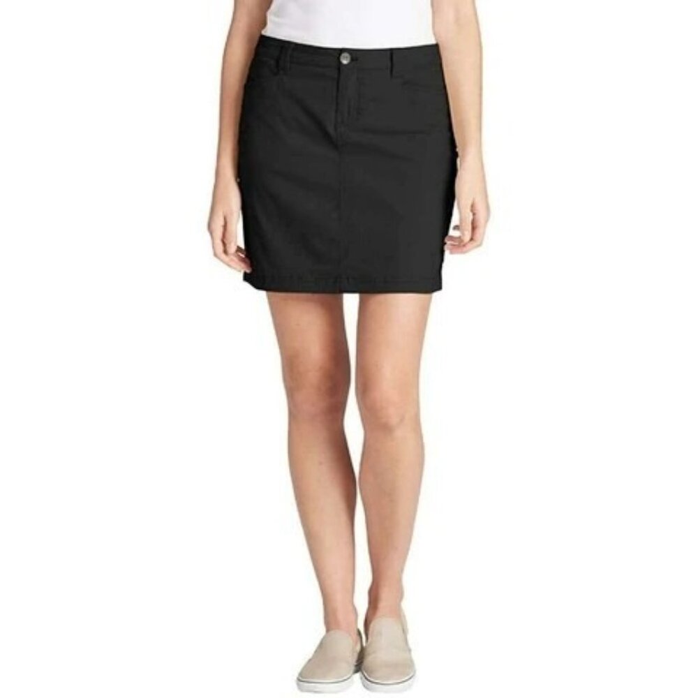Eddie Bauer Skort Size 14 Adventurer Polyester Blend Lined Black Travel